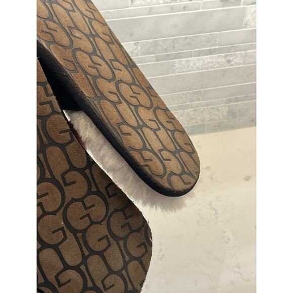 UGG Mens Scuff Suede Slipper Size 11 Black Suede Leather Shearling Model 5776 - Picture 5 of 5